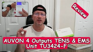 AUVON 4 Outputs TENS amp EMS Rechargeable Unit With 24 Modes Model TU3424F Full Review [upl. by Eyram]