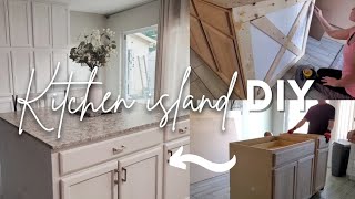 DIY Kitchen island  Affordable kitchen island DIY  Maximizing our small kitchen [upl. by Ayt]