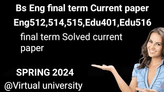 BS Eng Final term Current solved paper 2024Some code booksVirtual224 [upl. by Atinat]