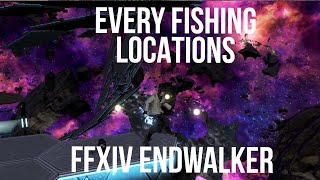 Where to find all fishing log locations baits in FF14 Endwalker [upl. by Ahsoik]