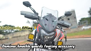 Dominar 250400 Knuckle guard installation  Dominar original accessories  ಹ್ಯಾಂಡ್ ಗಾರ್ಡ್ಸ್ [upl. by Ahsier]