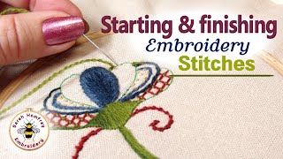 A neat and tidy way to start and finish your embroidery stitches professionally No more knots [upl. by Sumetra]