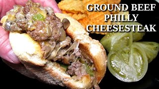 THE BEST Ground Beef Philly Cheesesteak Sandwich Recipe  Street Food [upl. by Yesmar622]