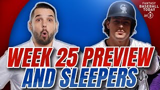 Week 25 Preview TwoStart Pitchers amp Sleeper Hitters  Fantasy Baseball Advice [upl. by Pincus817]