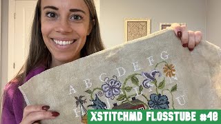 Xstitchmd  Flosstube 48 SAMPLER SEPTEMBER RECAP amp FINISH ALL THE NEW BIRD STARTS FOR BIRDTOBER [upl. by Nnylirak]