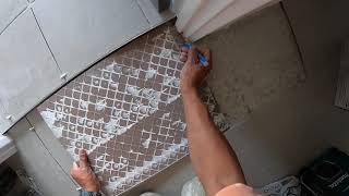 Cutting Tile Around Door Frame Pinoy Tiler sa Australia  Vlog 010 [upl. by Yemaj]