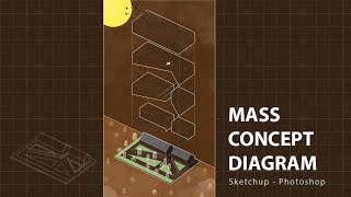 BIKIN MASS CONCEPT DIAGRAM ISOMETRY GUBAHAN MASA PHOTOSHOP [upl. by Dnomso]