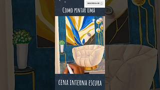 Como pintar uma cena interna escura com marcadores e lápis de cor design arquitetura painting [upl. by Cariotta]