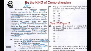 CSAT 2023 part2Be the King of comprehension with 90 accuracy how to solve passage for upsc 2024 [upl. by Kearney]