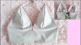 DIY Triangle bralette top EASY [upl. by Nnylsia932]