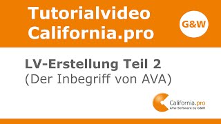 LVErstellung Teil 2 Der Inbegriff von AVA  Tutorialvideo Californiapro AVABIMBaukosten GampW [upl. by Idnem]