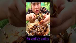 So yummy snail fried  eating snail mukbang   snail recipe shorts short [upl. by Compton]