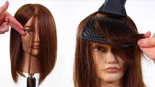 One Length Haircut Tutorial  Flat Wrap Blow Dry Technique [upl. by Sherar]