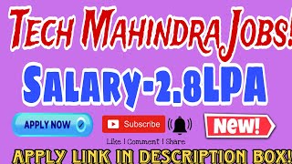 Tech Mahindra Walkin Drive 2024 Hiring for Freshers as Customer Support Executive Apply Now [upl. by Elleoj866]