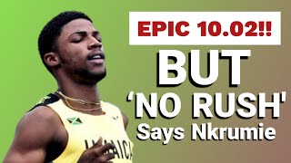 Bouwahjgie Nkrumie 1002 Says NO RUSH  Jamaicas 2022 National Junior 100m Record Holder [upl. by Nohsreg]