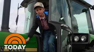 Meet the 8yearold farmer going viral on TikTok for love of tractors [upl. by Barbette]