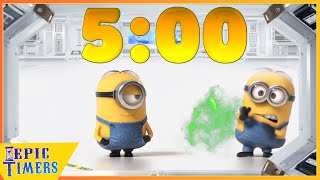 5 minute minions timer with music and farts [upl. by Yenettirb434]