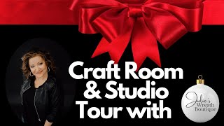 Studio Tour with Julies Wreath Boutique  Craft Room Organization  Craft Room Tour [upl. by Clara]