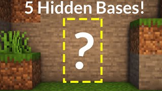 5 Simple Hidden Bases in Minecraft [upl. by Yoho47]