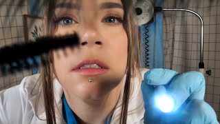 ASMR Hospital Eye amp Eyelash Exam  Lots of Unintelligible Whispering Measuring [upl. by Ahsena]