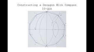 Constructing a Decagon With Compass  10 Sided Shape  Sacred Geometry [upl. by Whitcher]