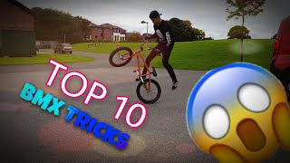 TOP 10 EASY BMX TRICKS TO LEARN BEGINNER [upl. by Tisdale743]