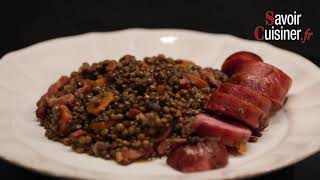 Recette facile des lentilles aux saucisses de Morteau [upl. by Hobie]