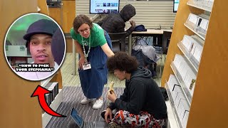 Blasting Vulgar Tutorials In The Library Prank [upl. by Eeryk]