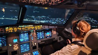 Beautiful FEMALE PILOT Takeoff Airbus A320  Cockpit View [upl. by Perot]