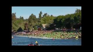 Ironman Coeur DAlene 2011 Swim Start [upl. by Yenitsed]