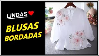 Blusas Bordadas  Belíssimas e Delicadas Blusas Bordadas ❤️ [upl. by Nezam]