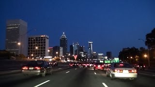 1401 Atlanta 01 GA400 to I85 South to Downtown at Twilight [upl. by Rebeka]