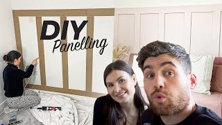 DIY WALL PANELLING IN BEDROOM From start to finish [upl. by Devonne]