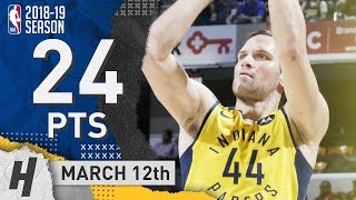 Bojan Bogdanovic Full Highlights Pacers vs Knicks 20190312  24 Pts 2 Ast 4 Reb [upl. by Sgninnej758]