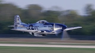 20  P51 Mustangs takeoff Humming Merlins fill the air at quotThe Gathering of Mustangs and Acesquot [upl. by Nyberg]