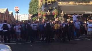 Bristol Rovers fans in Earls Court ahead of Chelsea away tonight [upl. by Nahij]