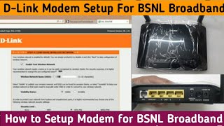 BSNL Broadband Setup  Configure D Link Modem for BSNL Broadband  How to Setup BSNL Broadband [upl. by Donelu]