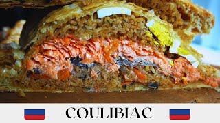 RUSSIAN COULIBIAC  How to Make  Salmon Wellington [upl. by Rustice]