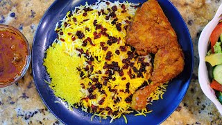 Zereshk Polo ba Morgh Traditional Persian Barberry Rice with Chicken  Cooking with Yousef [upl. by Lohner]