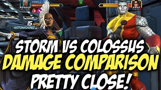 Colossus Vs Og Storm Damage Comparison  Marvel Contest Of Champions [upl. by Lledrev91]