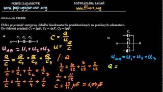 fpe132  Pojemność zastępcza kondensatorów  Zadanie z fizyki  filomaorg [upl. by Tarra757]