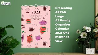 2023 Large A3 Family Organizer Calendar One Month to View  ST2033 [upl. by Pellikka]