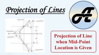 Projection of Lines When the Midpoint is given projectionoflines engineeringgraphics [upl. by Ennaerb]