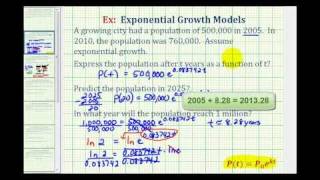 Ex Exponential Growth Function  Population [upl. by Nwahc389]