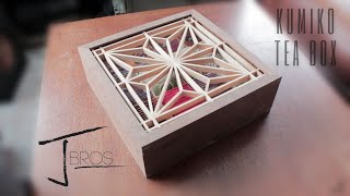 Making a Kumiko Tea Box  Woodworking ASMR [upl. by Acnalb]