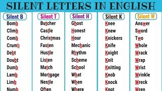 Silent Letters in English from AZ  List of Words with Silent Letters  English Pronunciation [upl. by Dougherty104]