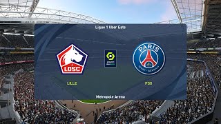 Lille vs PSG 01092024 Ligue 1 PES 2021 [upl. by Amerak172]