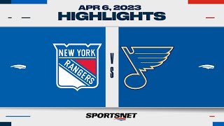 NHL Highlights  Rangers vs Blues  April 6 2023 [upl. by Yttel]