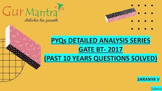 GATE BT 2017 Paper Discussion  Solved PYQs GATE BT Questions  GurMantra [upl. by Aitat771]