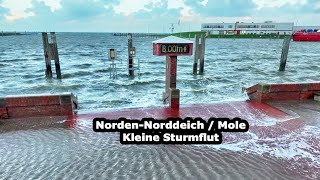 Norden Norddeich Mole kl Sturmflut Ostfriesland  Travel [upl. by Ahsinauj]